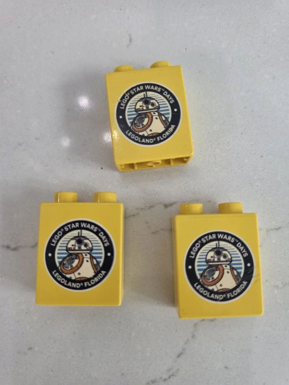 Lego Star Wars Days BB-8 Yellow Bricks Legoland Florida - Set Of 3